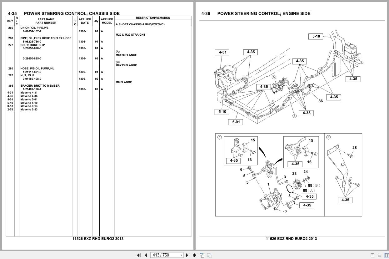 Isuzu Truck EXZ RHD EURO2 2013 Parts Catalog 11526 (2)
