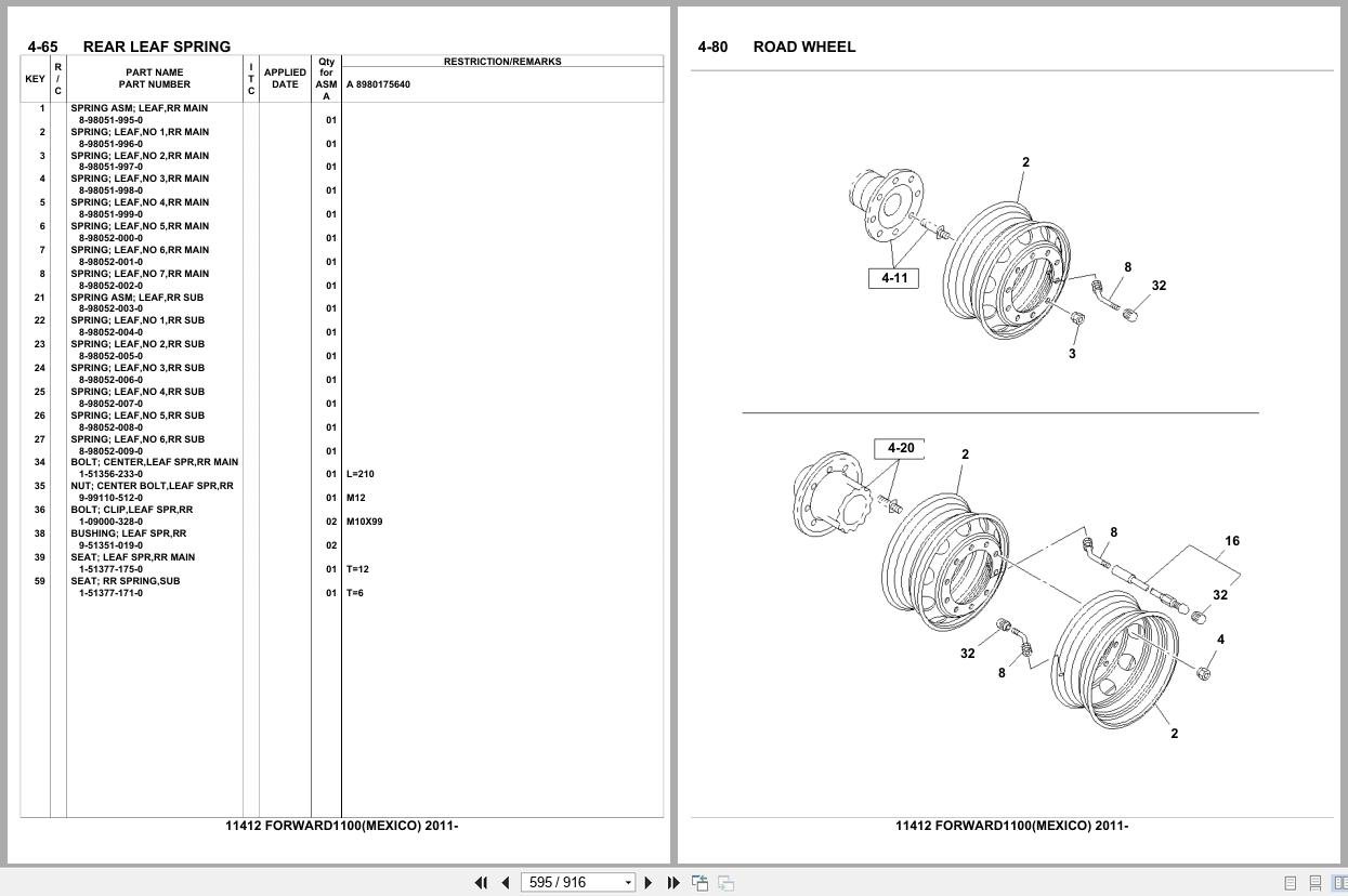 Isuzu Truck FORWARD1100 MEXICO 2011 Parts Catalog 11412 (2)