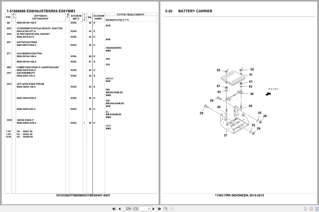 Isuzu Truck FRR INDONESIA 2014 2015 Parts Catalog 11563 (2)