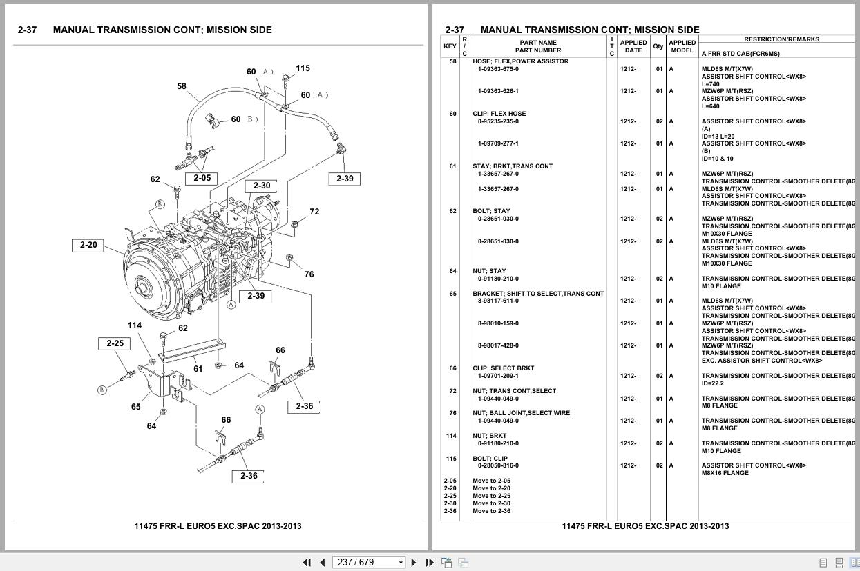 Isuzu Truck FRR L EURO5 EXC.SPAC 2013 Parts Catalog 11475 (2)