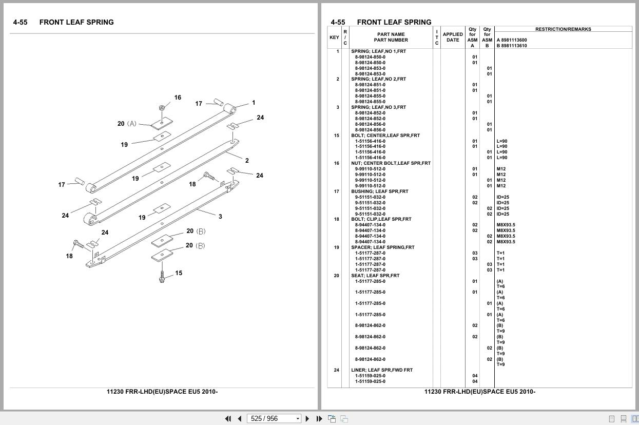 Isuzu Truck FRR LHD EU SPACE EU5 2010 Parts Catalog 11230 (2)