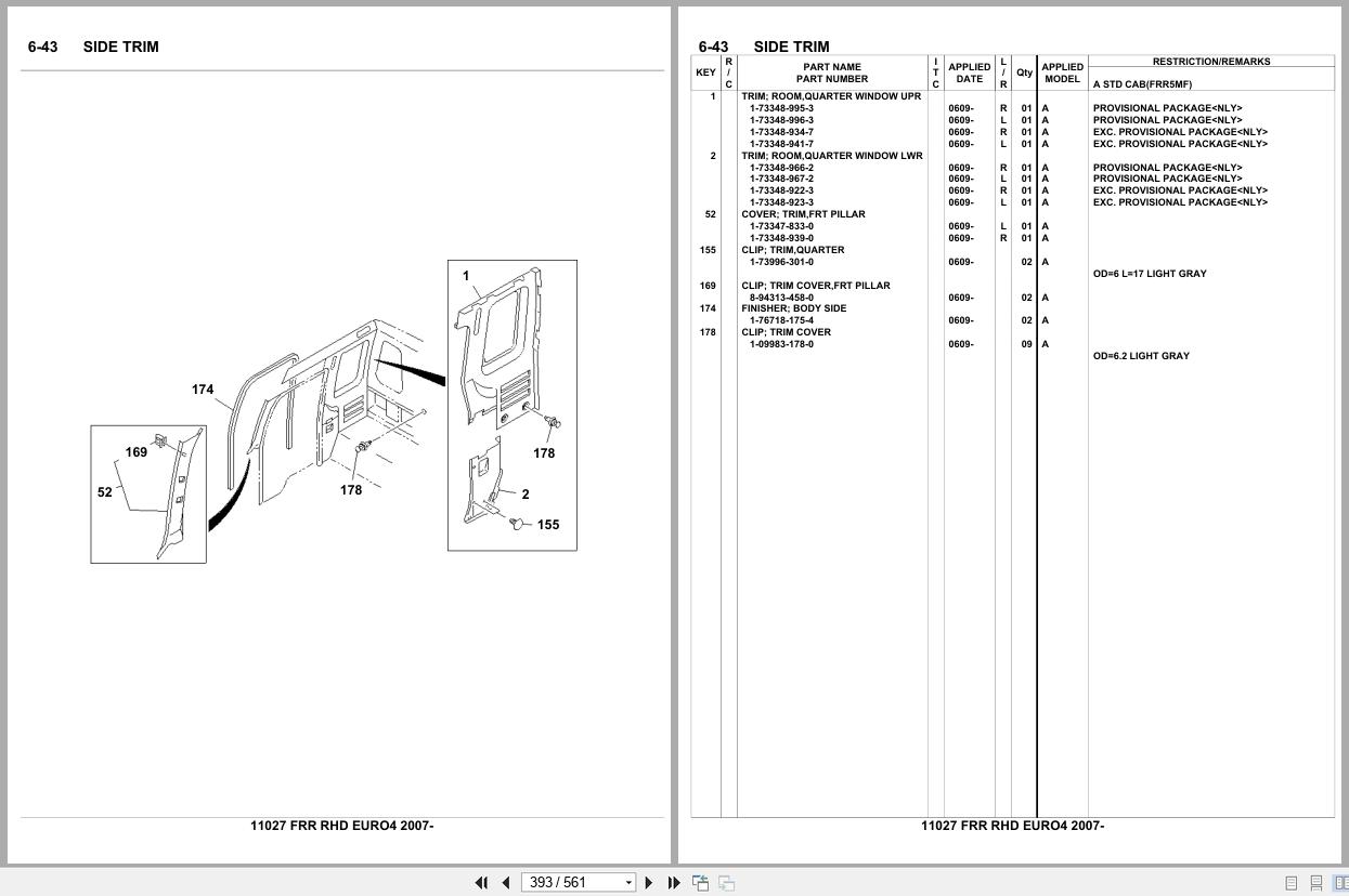 Isuzu Truck FRR RHD EURO4 2007 Parts Catalog 11027 (2)
