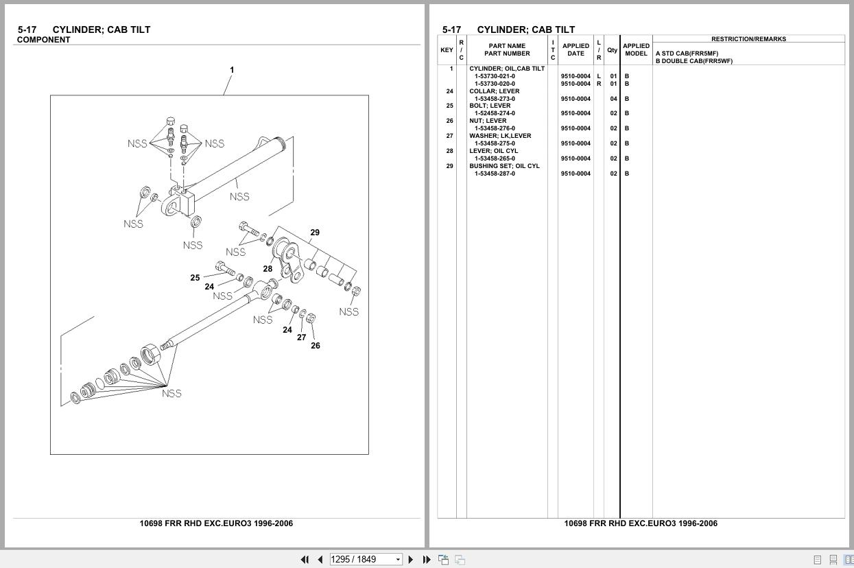 Isuzu Truck FRR RHD EXC.EURO3 1996 2006 Parts Catalog 10698 (2)