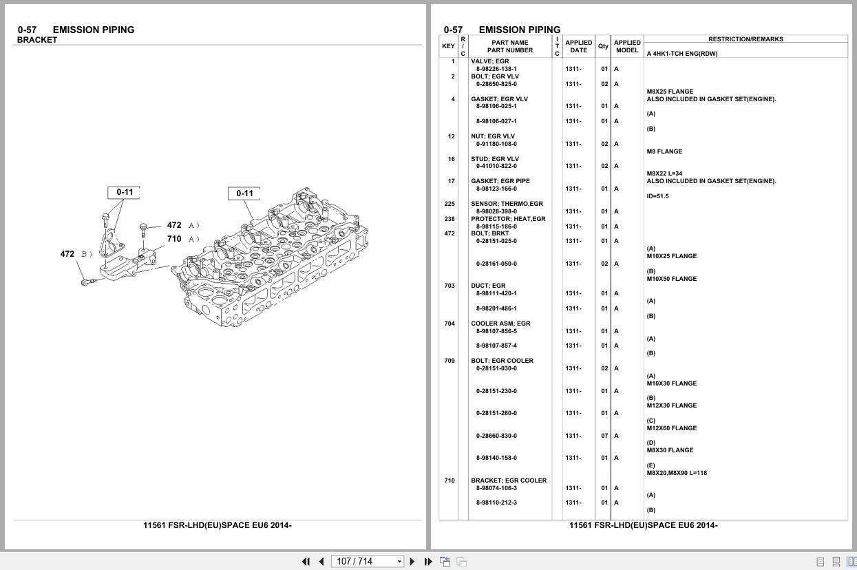 Isuzu Truck FSR LHD EU SPACE EU6 2014 Parts Catalog 11561 (2)