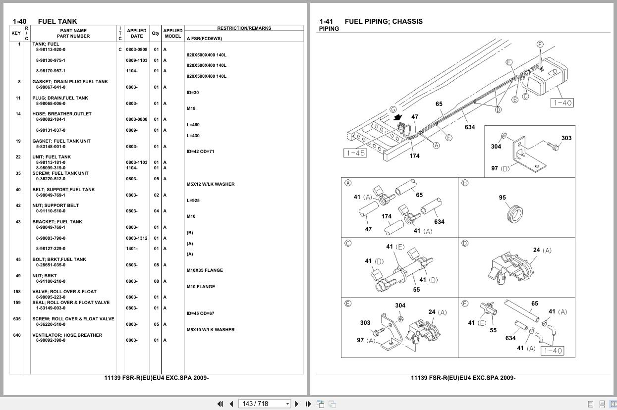 Isuzu Truck FSR R EU EU4 EXC.SPA 2009 Parts Catalog 11139 (2)