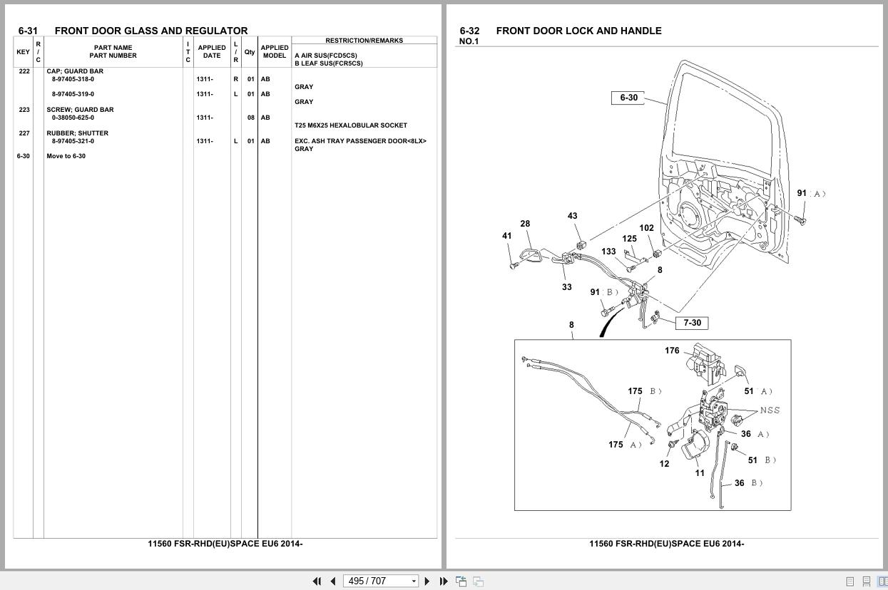 Isuzu Truck FSR RHD EU SPACE EU6 2014 Parts Catalog 11560 (2)