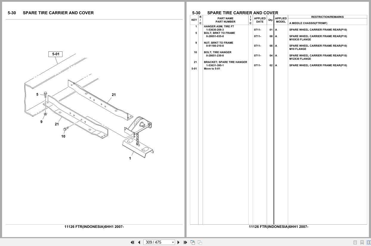 Isuzu Truck FTR INDONESIA 6HH1 2007 Parts Catalog 11126 (2)
