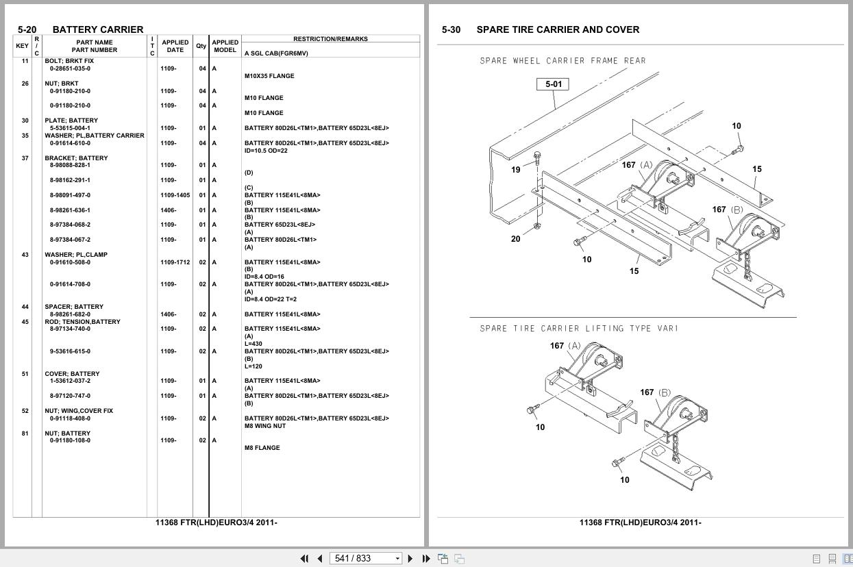 Isuzu Truck FTR LHD EURO3 EURO4 2011 Parts Catalog 11368 (2)