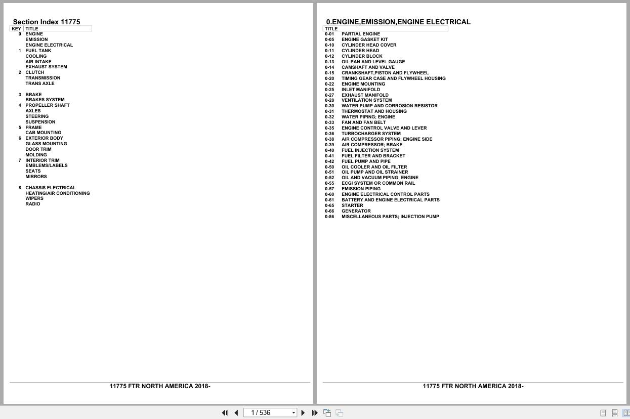 Isuzu Truck FTR NORTH AMERICA 2018 Parts Catalog 11775 (1)