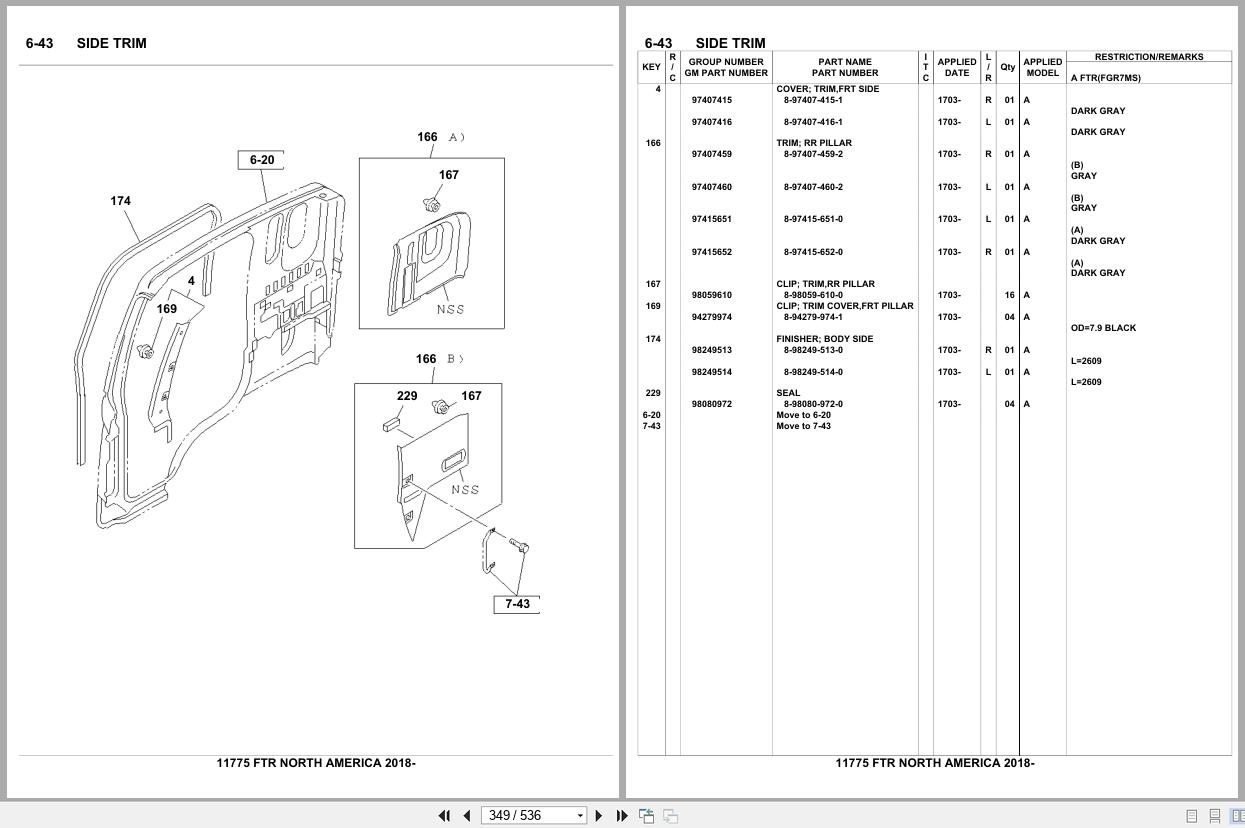 Isuzu Truck FTR NORTH AMERICA 2018 Parts Catalog 11775 (2)