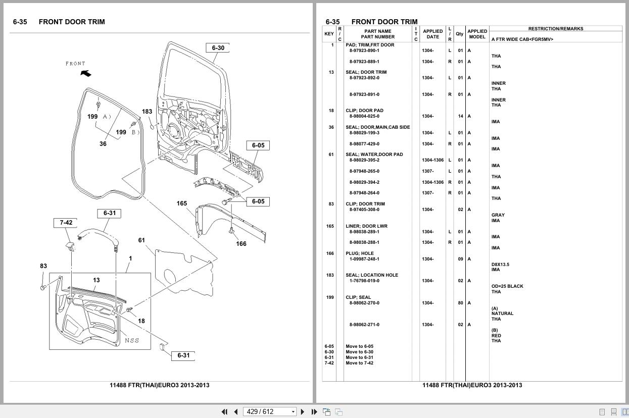Isuzu Truck FTR THAILAND EURO3 2013 Parts Catalog 11488 (2)