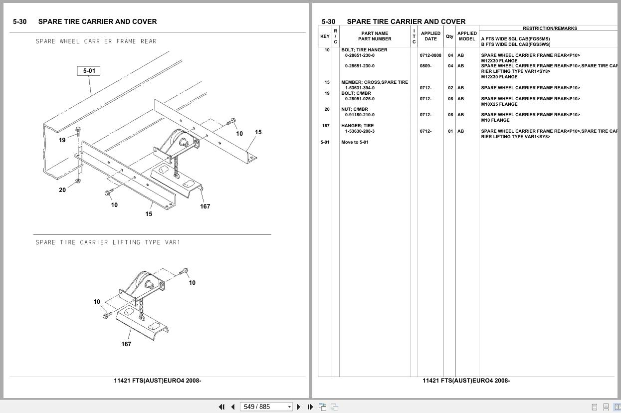 Isuzu Truck FTS AUSTRALIA EURO4 2008 Parts Catalog 11421 (2)