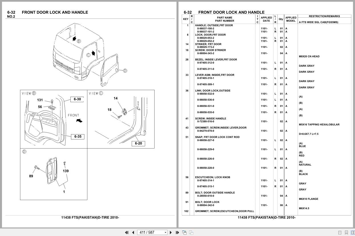 Isuzu Truck FTS PAKISTAN D TIRE 2010 Parts Catalog 11438 (2)