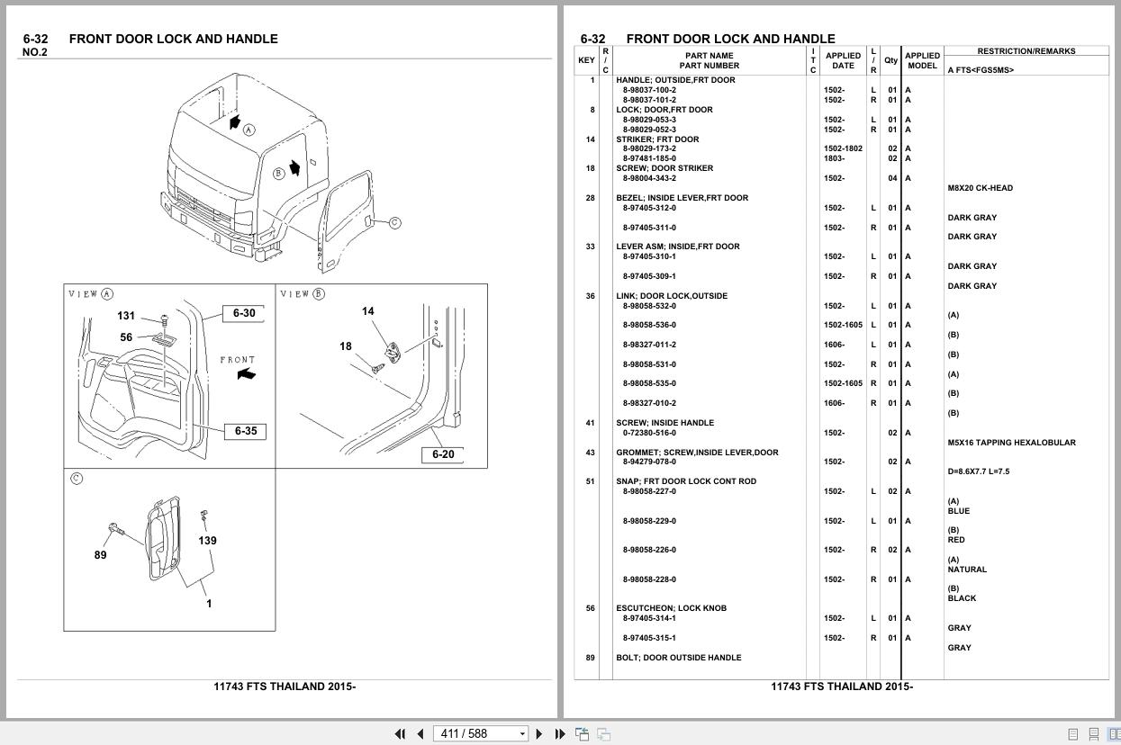 Isuzu Truck FTS THAILAND 2015 Parts Catalog 11743 (2)