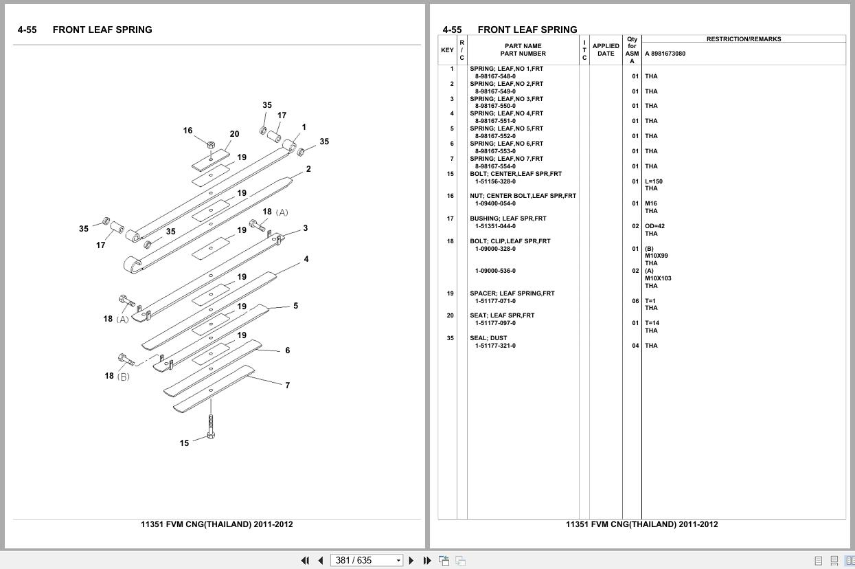 Isuzu Truck FVM CNG THAILAND 2011 2012 Parts Catalog 11351 (2)