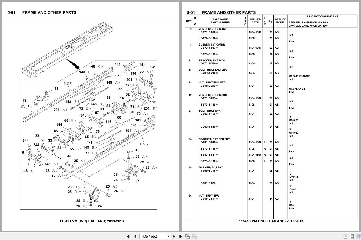 Isuzu Truck FVM CNG THAILAND 2013 Parts Catalog 11541 (2)