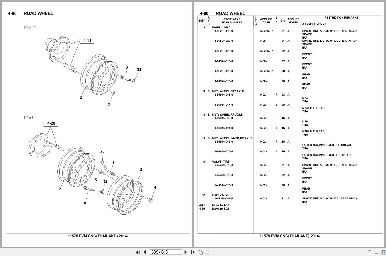 Isuzu Truck FVM CNG THAILAND 2014 Parts Catalog 11578 (2)