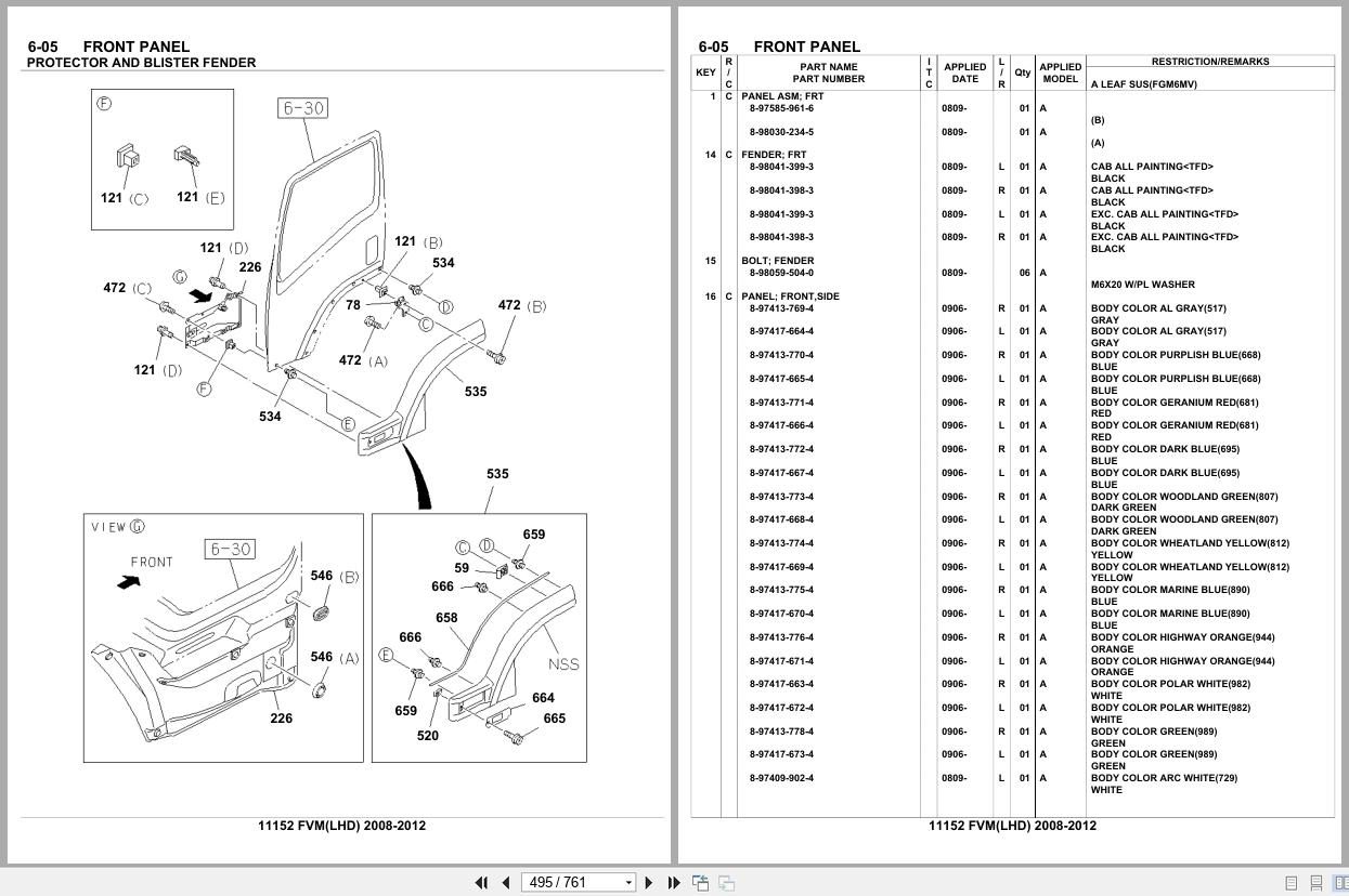 Isuzu Truck FVM LHD 2008 2012 Parts Catalog 11152 (2)