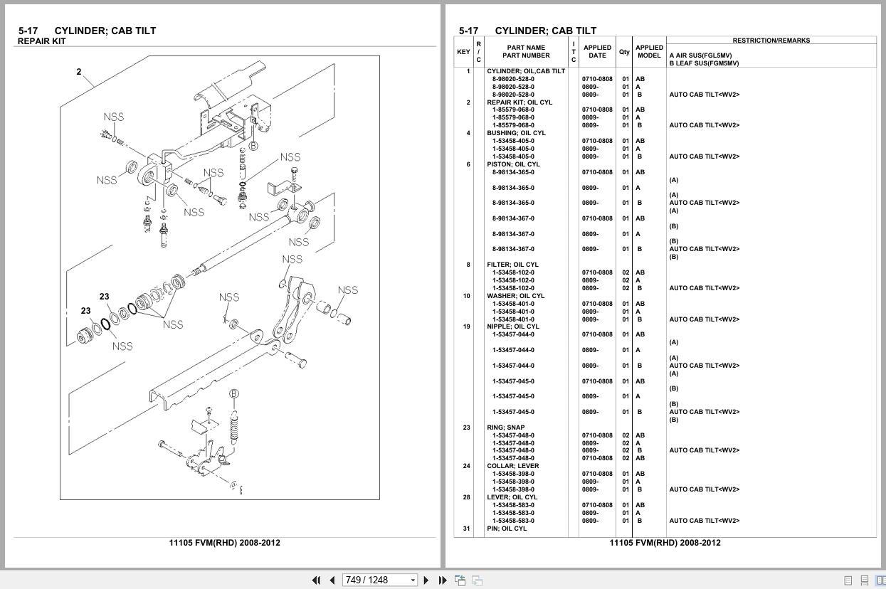 Isuzu Truck FVM RHD 2008 2012 Parts Catalog 11105 (2)