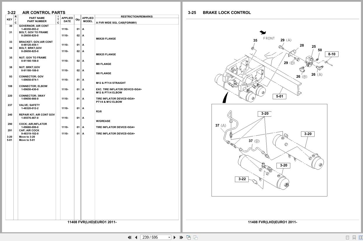 Isuzu Truck FVR LHD EURO1 2011 Parts Catalog 11408 (2)