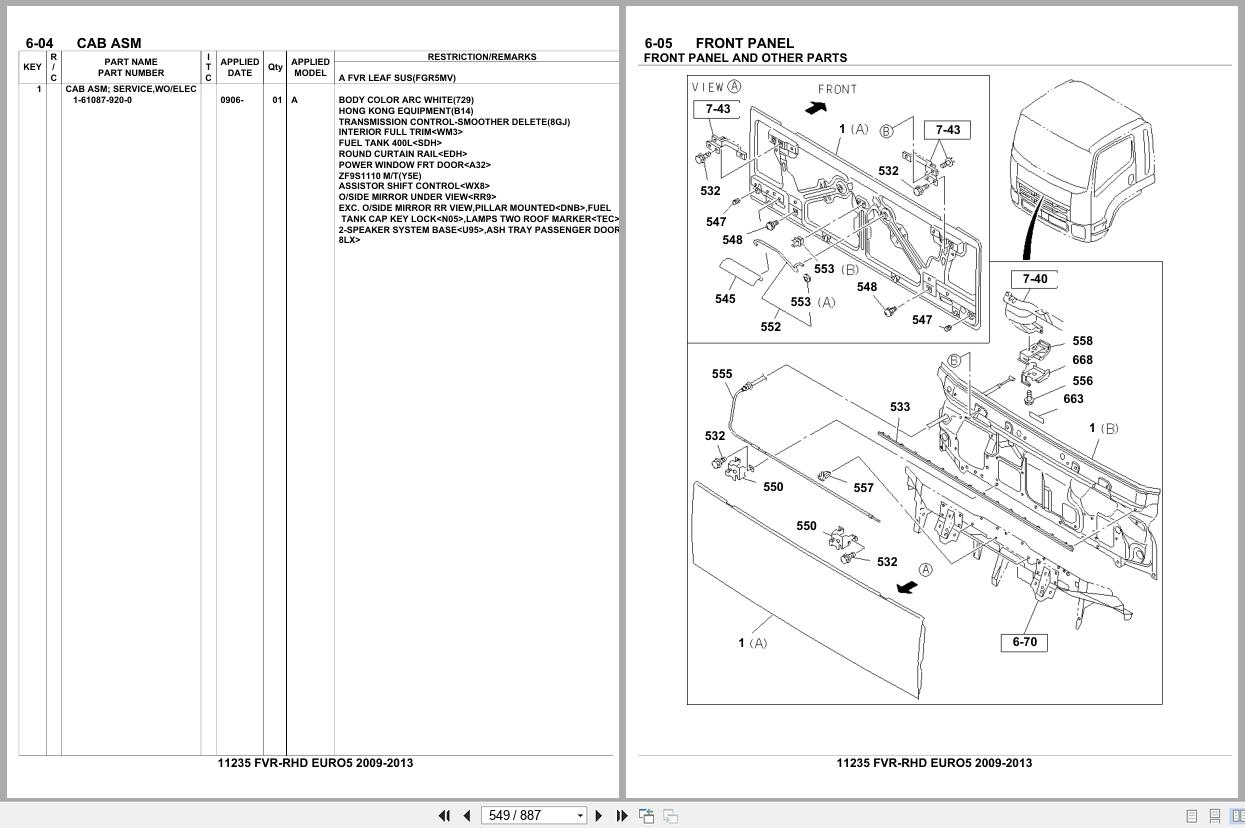 Isuzu Truck FVR RHD EURO5 2009 2013 Parts Catalog 11235 (2)
