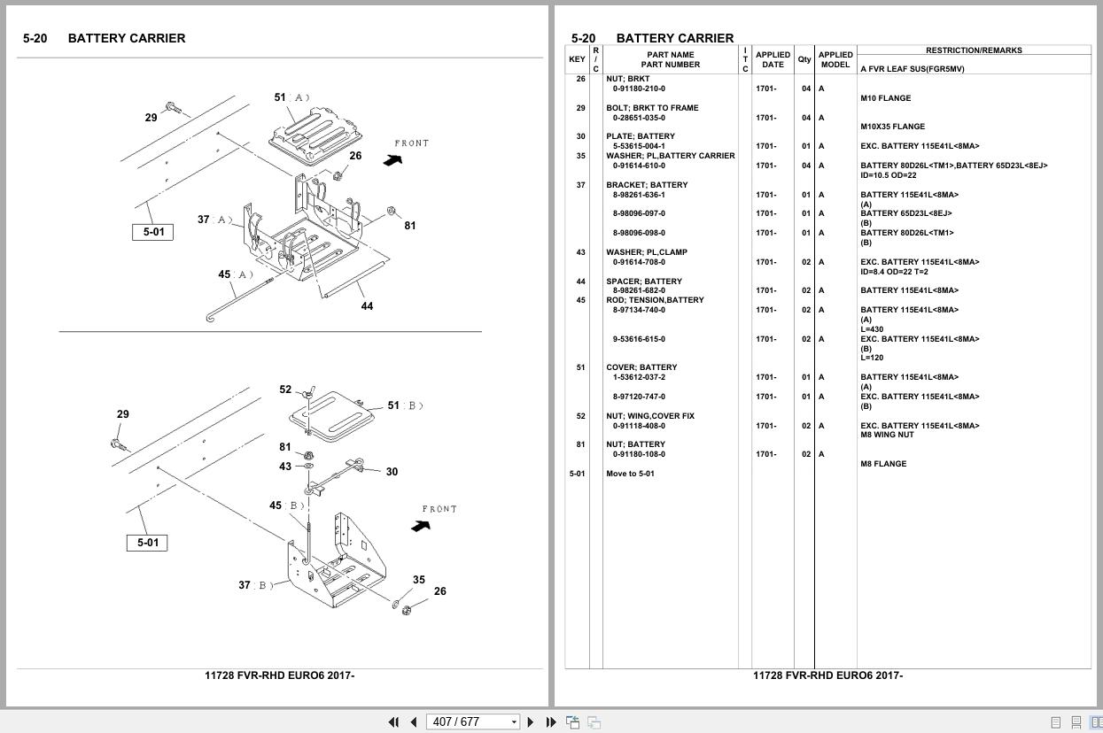 Isuzu Truck FVR RHD EURO6 2017 Parts Catalog 11728 (2)