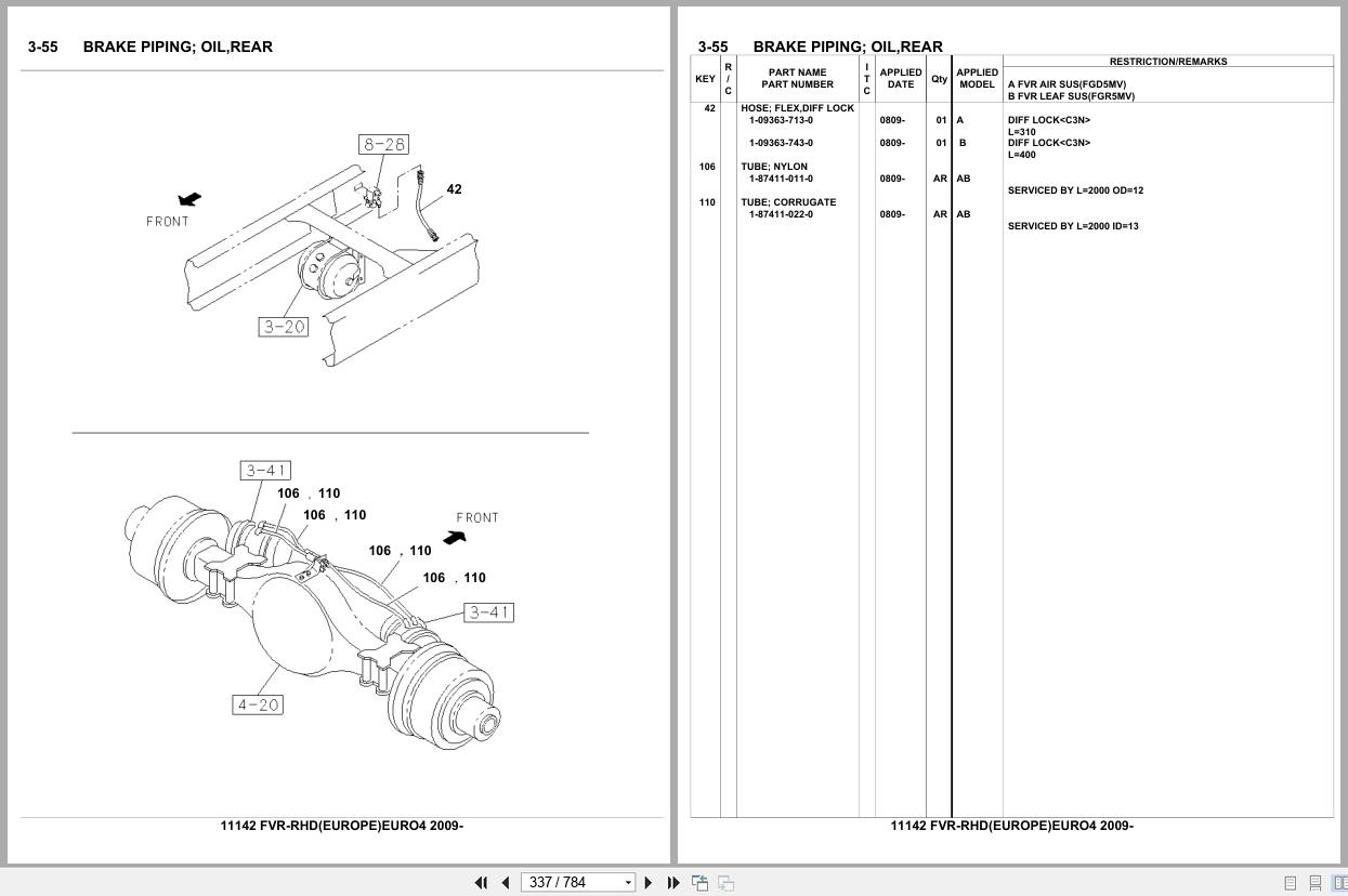 Isuzu Truck FVR RHD EUROPE EURO4 2009 Parts Catalog 11142 (2)