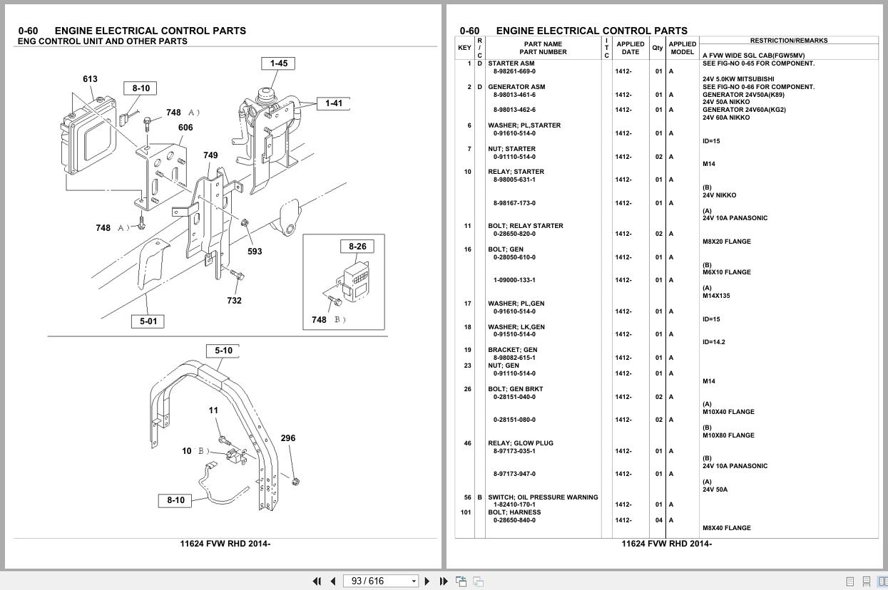 Isuzu Truck FVW RHD 2014 Parts Catalog 11624 (2)