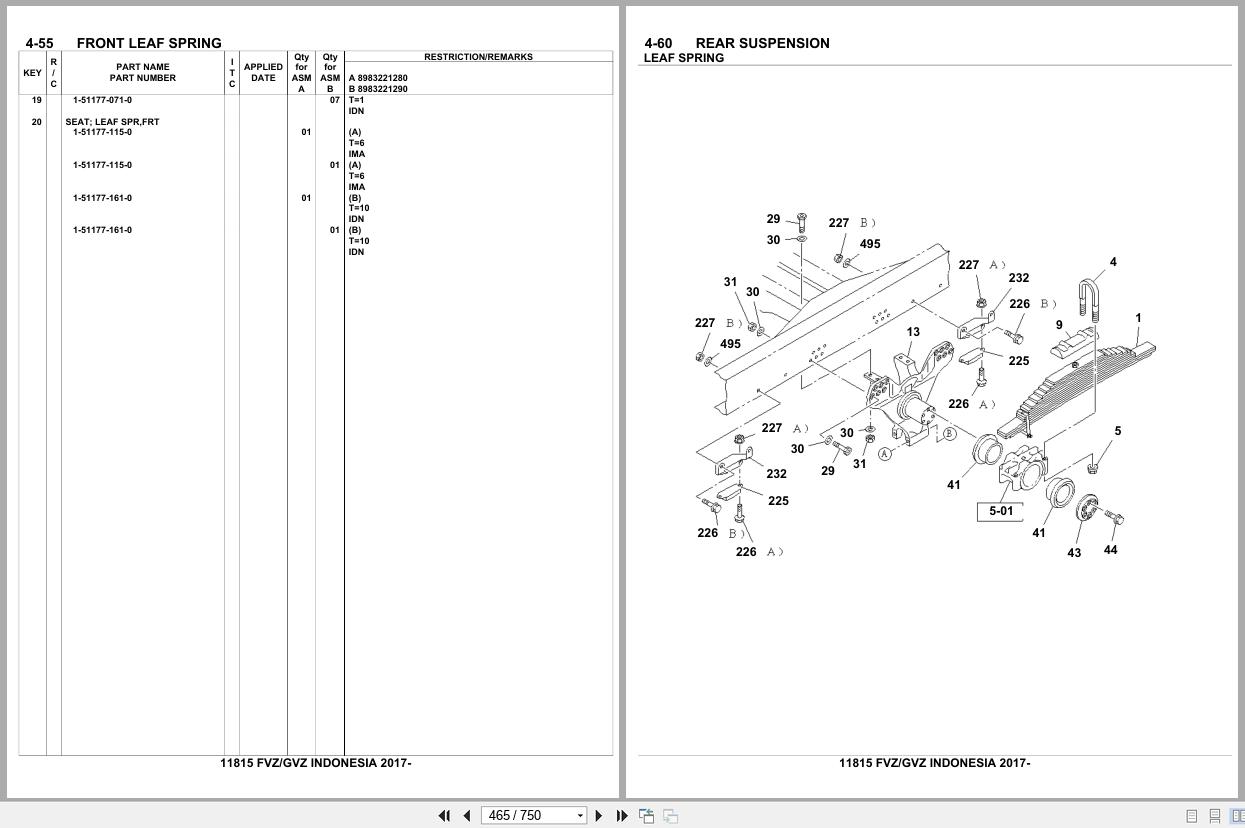 Isuzu Truck FVZ GVZ INDONESIA 2017 Parts Catalog 11815 (2)