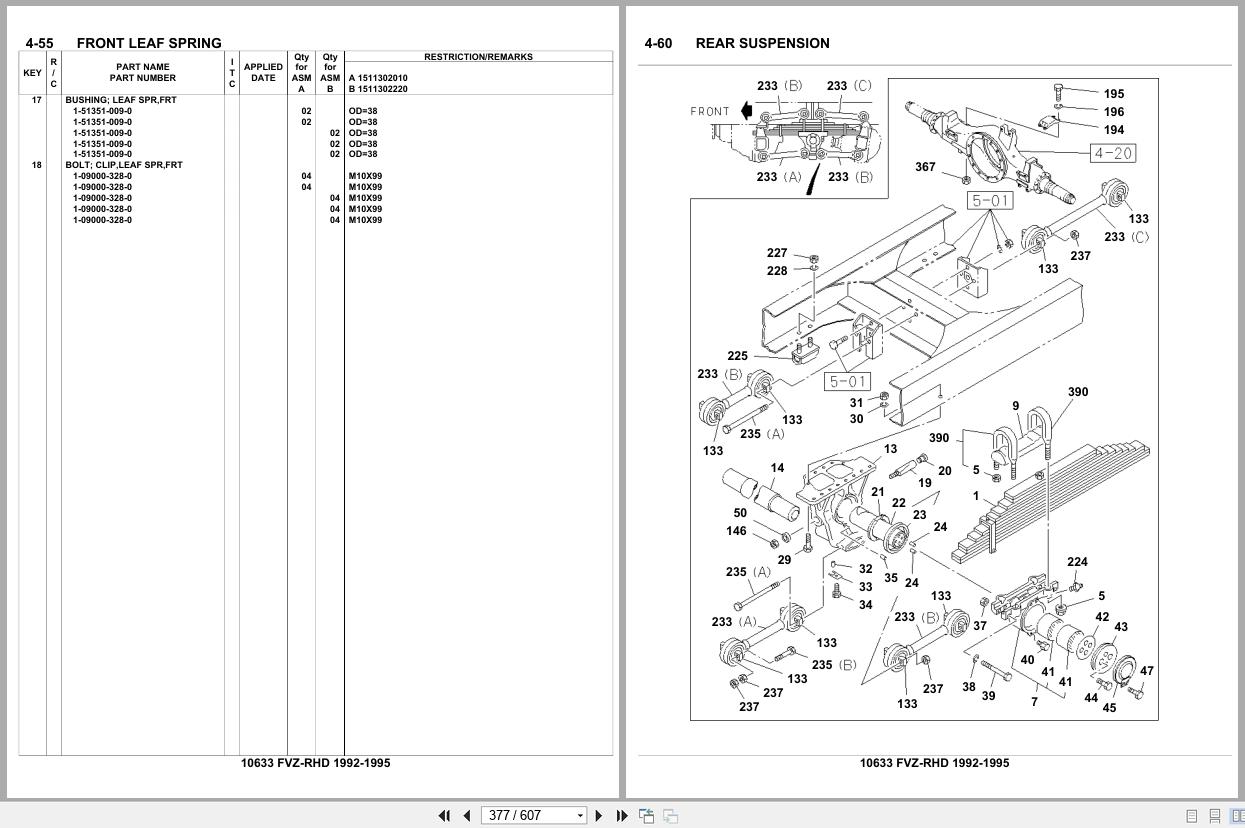 Isuzu Truck FVZ RHD 1992 1995 Parts Catalog 10633 (2)