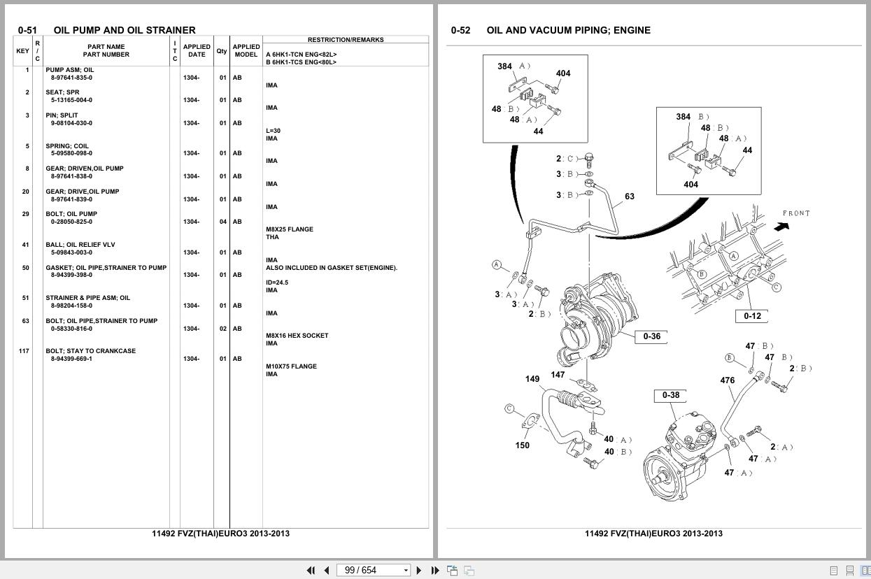 Isuzu Truck FVZ THAILAND EURO3 2013 Parts Catalog 11492 (2)