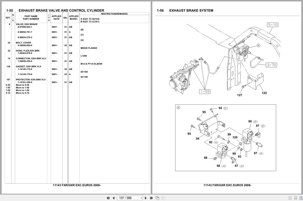 Isuzu Truck FXR GXR EXC.EURO5 2008 Parts Catalog 11143 (2)