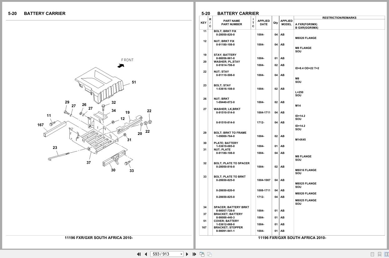 Isuzu Truck FXR GXR SOUTH AFRICA 2010 Parts Catalog 11196 (2)