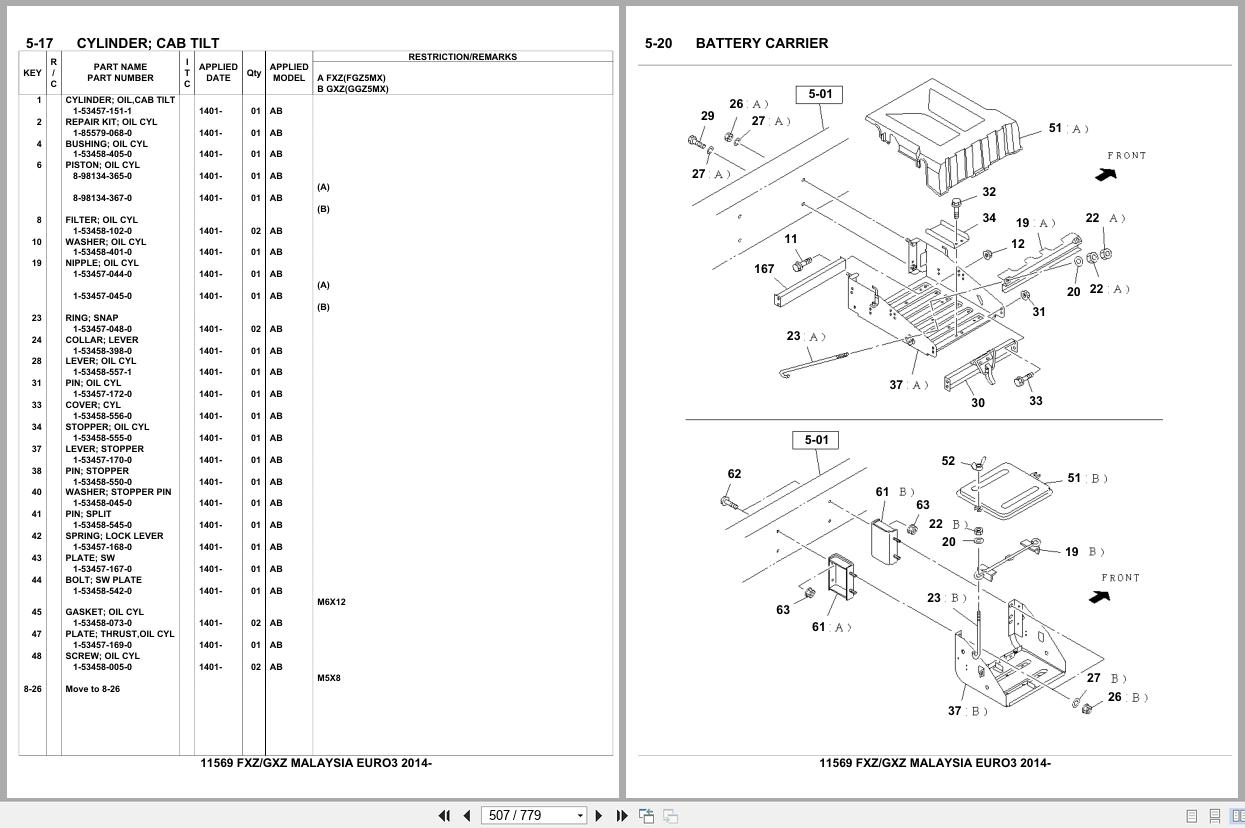Isuzu Truck FXZ GXZ MALAYSIA EURO3 2014 Parts Catalog 11569 (2)