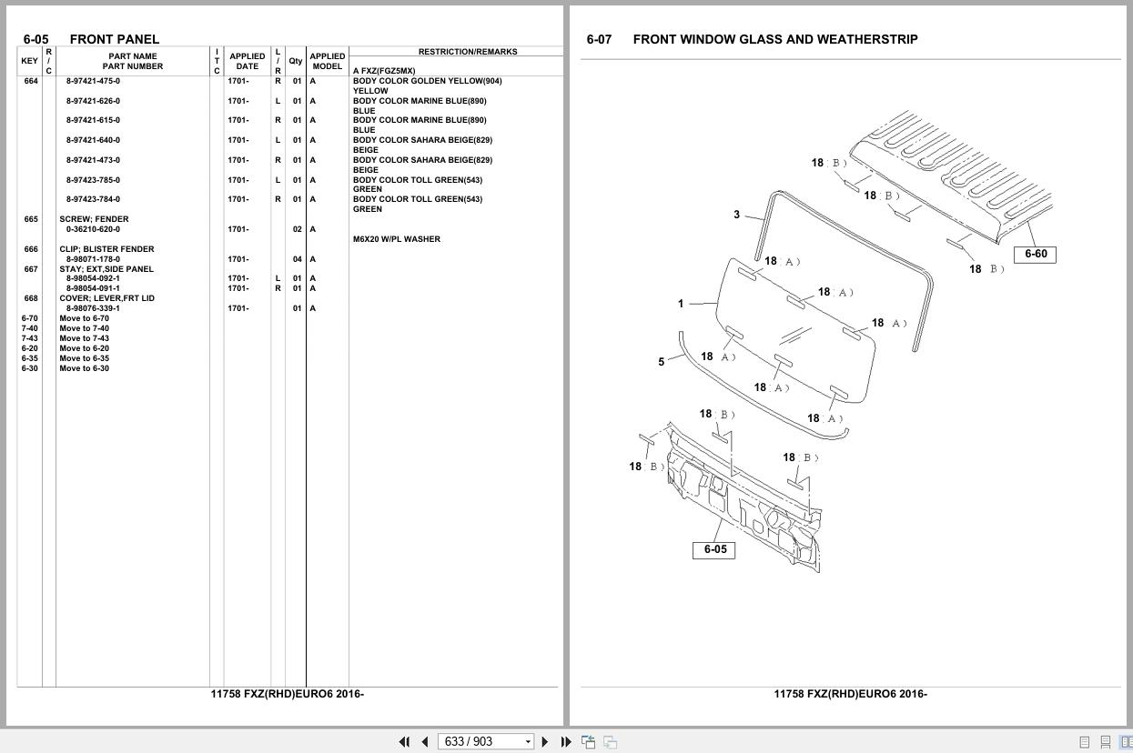 Isuzu Truck FXZ RHD EURO6 2016 Parts Catalog 11758 (2)