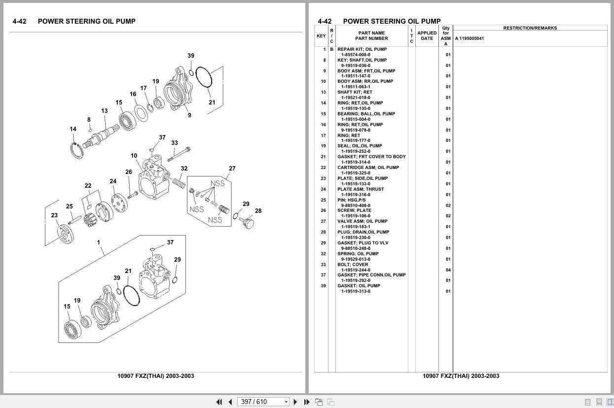 Isuzu Truck FXZ THAILAND 2003 Parts Catalog 10907 (2)