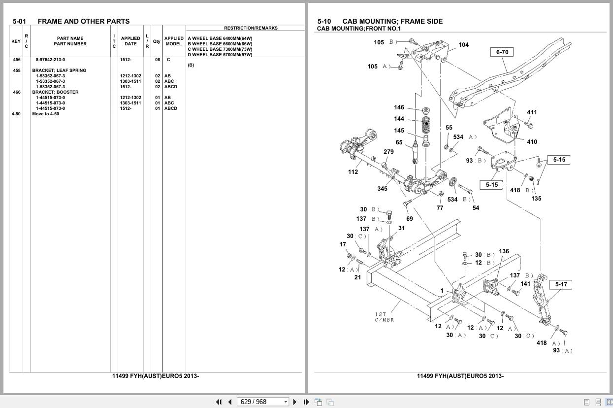 Isuzu Truck FYH AUSTRALIA EURO5 2013 Parts Catalog 11499 (2)