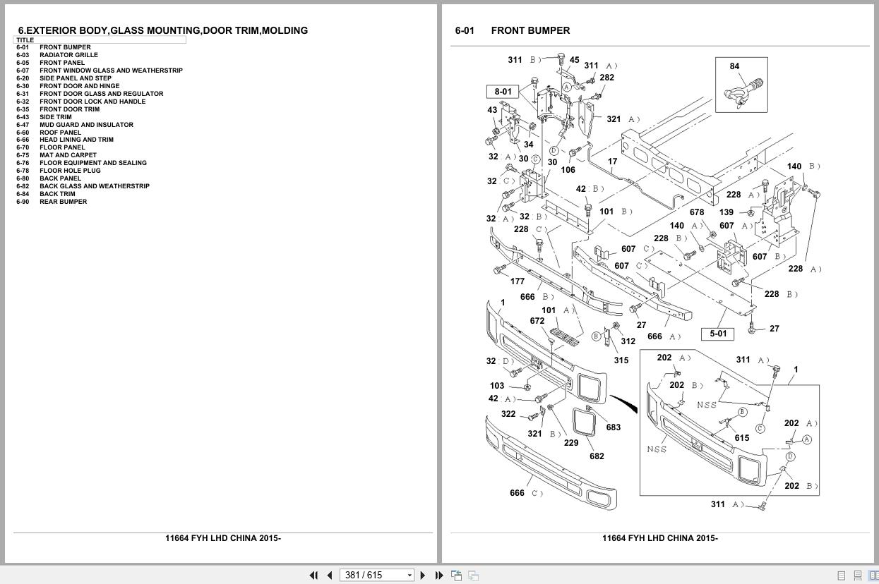 Isuzu Truck FYH LHD CHINA 2015 Parts Catalog 11664 (2)
