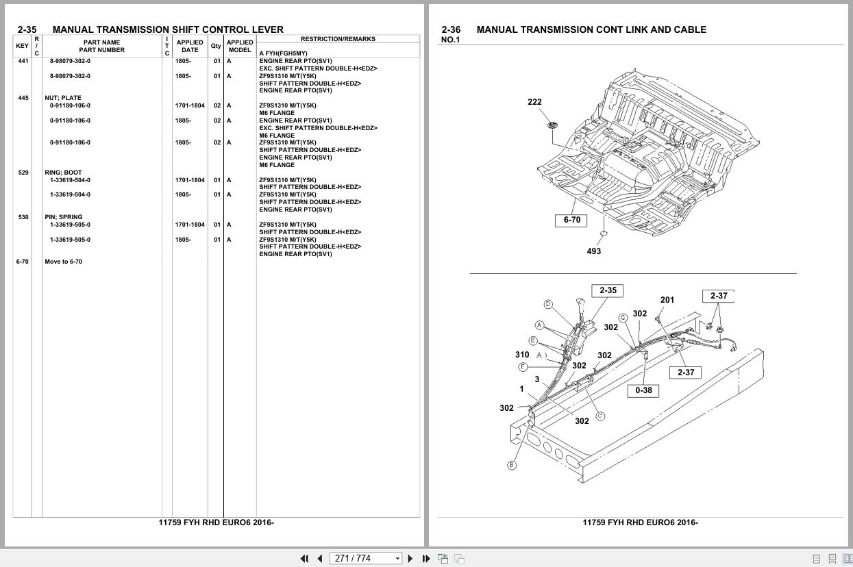 Isuzu Truck FYH RHD EURO6 2016 Parts Catalog 11759 (2)