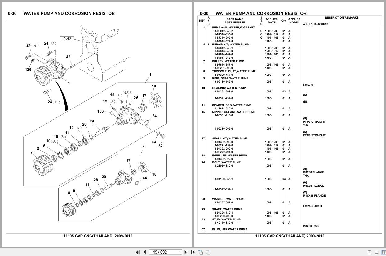 Isuzu Truck GVR CNG THAILAND 2009 2012 Parts Catalog 11195 (2)
