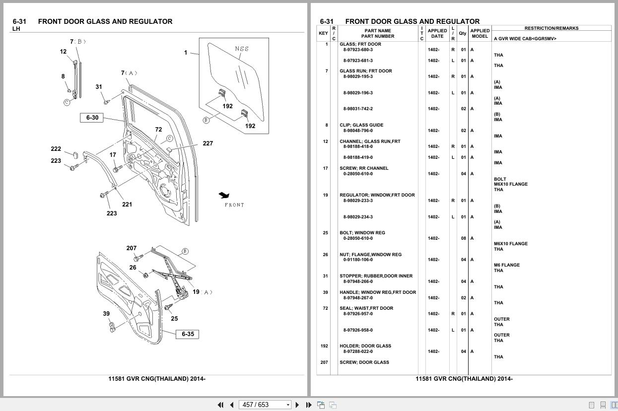 Isuzu Truck GVR CNG THAILAND 2014 Parts Catalog 11581 (2)