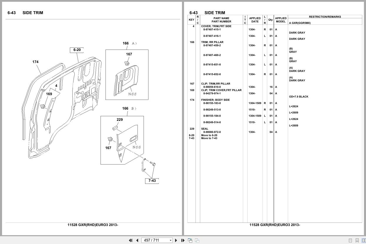 Isuzu Truck GXR RHD EURO3 2013 Parts Catalog 11528 (2)