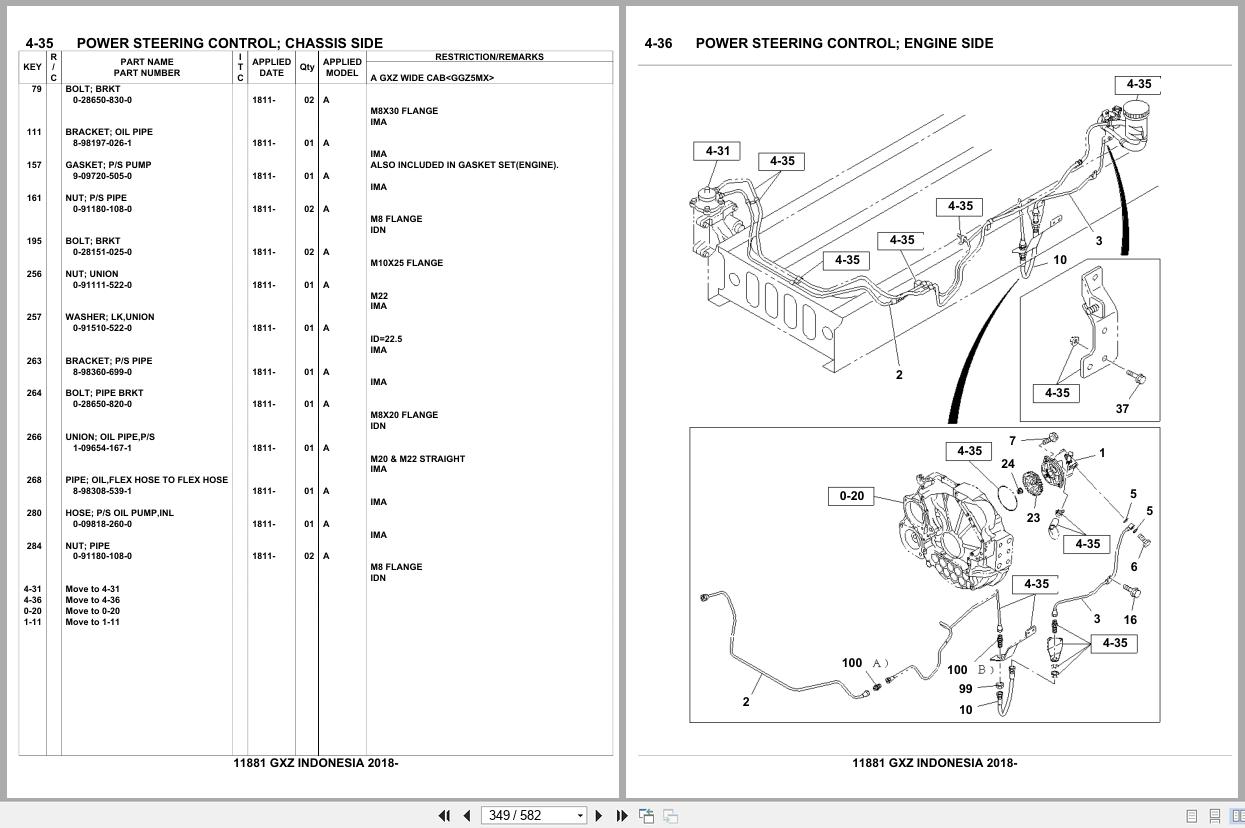 Isuzu Truck GXZ INDONESIA 2018 Parts Catalog 11881 (2)