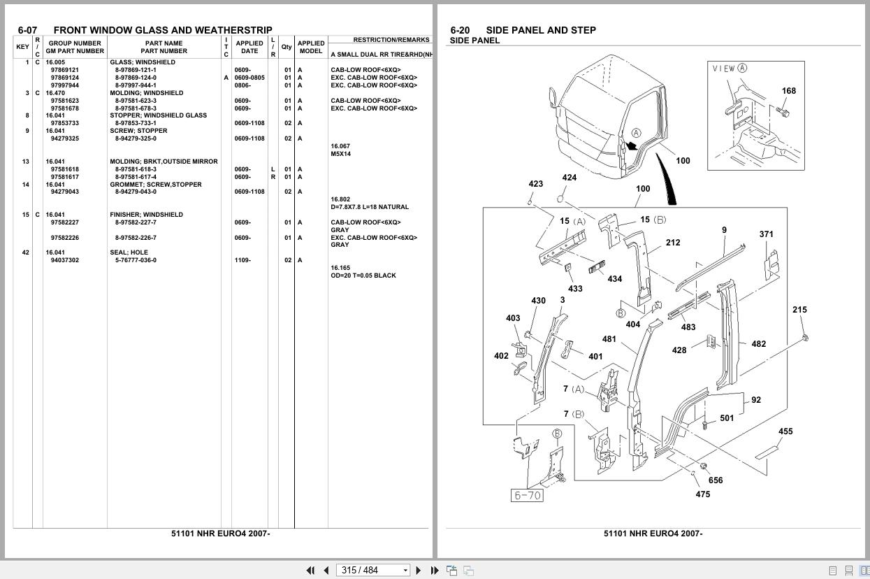 Isuzu Truck NHR EURO4 2007 Parts Catalog 51101 (2)