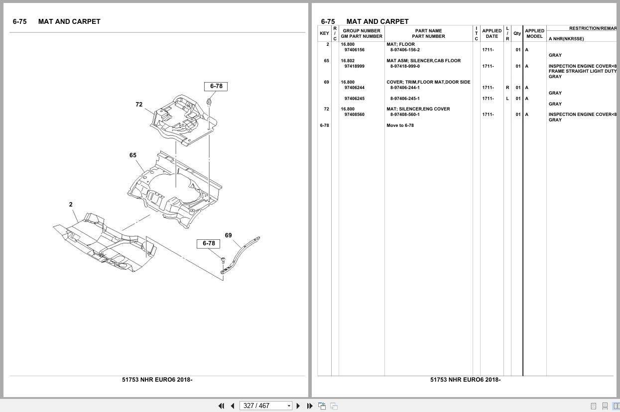 Isuzu Truck NHR EURO6 2018 Parts Catalog 51753 (2)