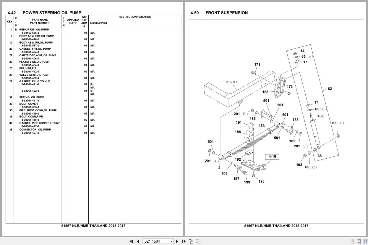 Isuzu Truck NLR NMR THAILAND 2015 2017 Parts Catalog 51567 (2)