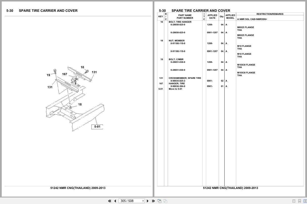 Isuzu Truck NMR CNG THAILAND 2009 2013 Parts Catalog 51242 (2)