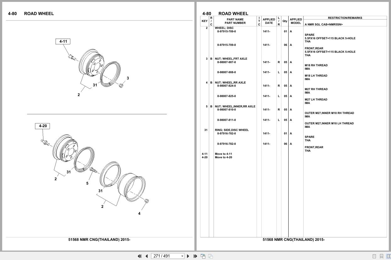 Isuzu Truck NMR CNG THAILAND 2015 Parts Catalog 51568 (2)