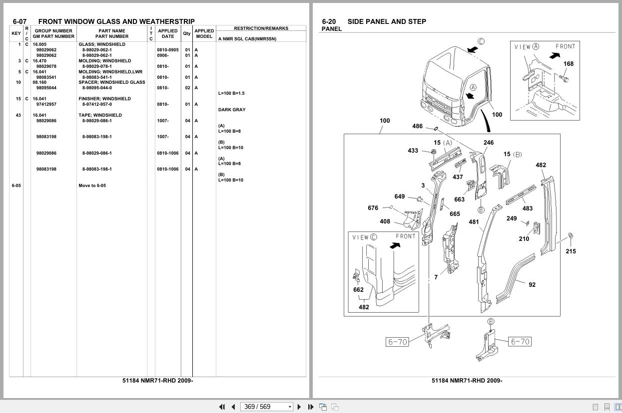 Isuzu Truck NMR71 RHD 2009 Parts Catalog 51184 (2)