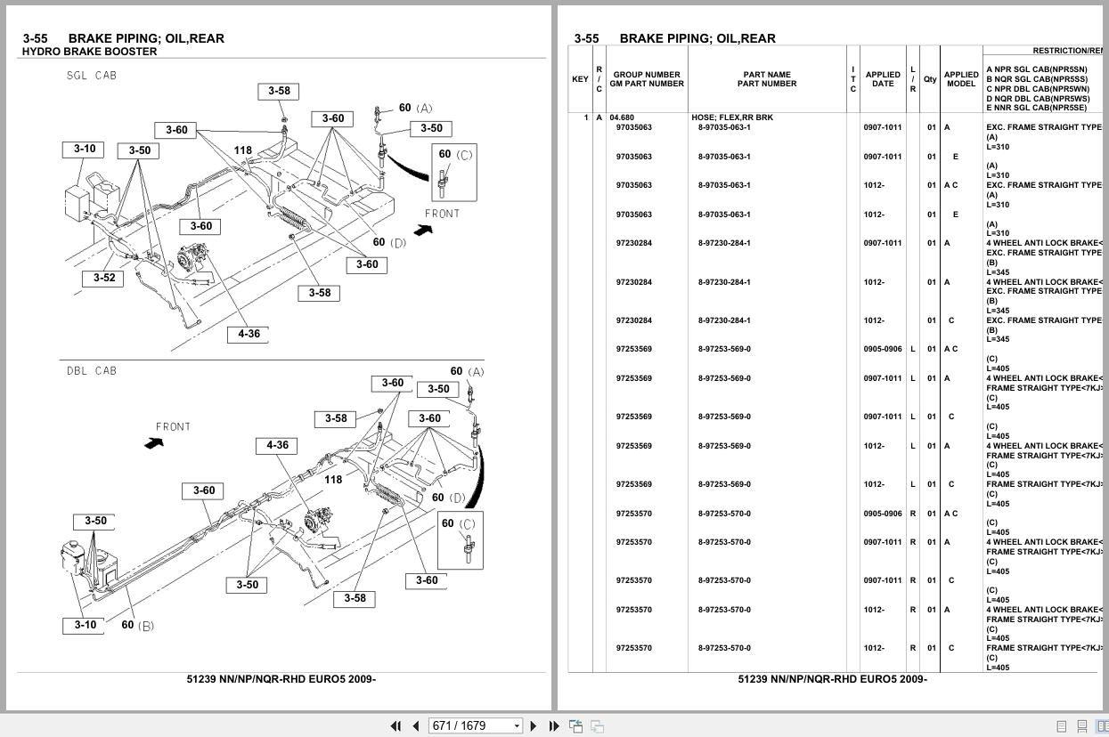 Isuzu Truck NN NP NQR RHD EURO5 2009 Parts Catalog 51239 (2)